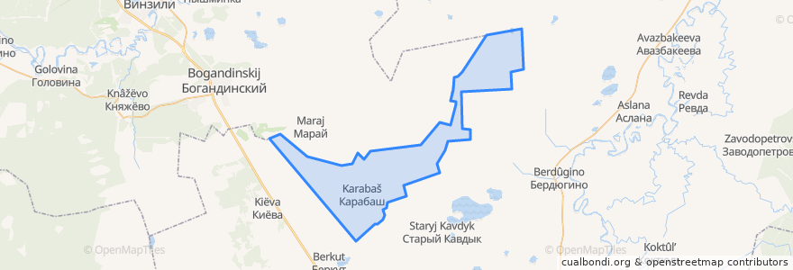 Mapa de ubicacion de Карабашское сельское поселение.