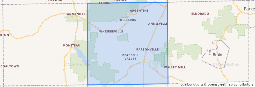 Mapa de ubicacion de Washington Township.