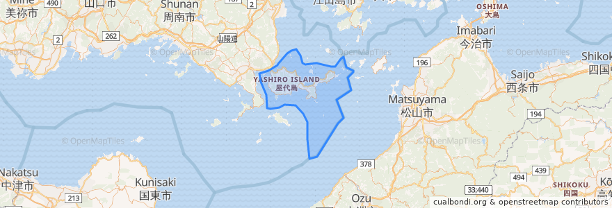 Mapa de ubicacion de 周防大島町.