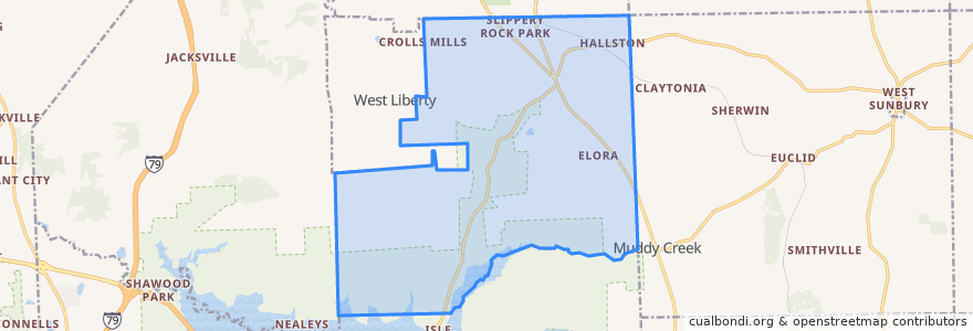 Mapa de ubicacion de Brady Township.