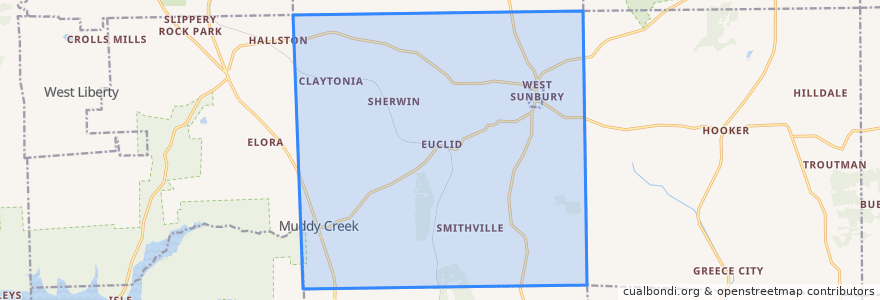 Mapa de ubicacion de Clay Township.