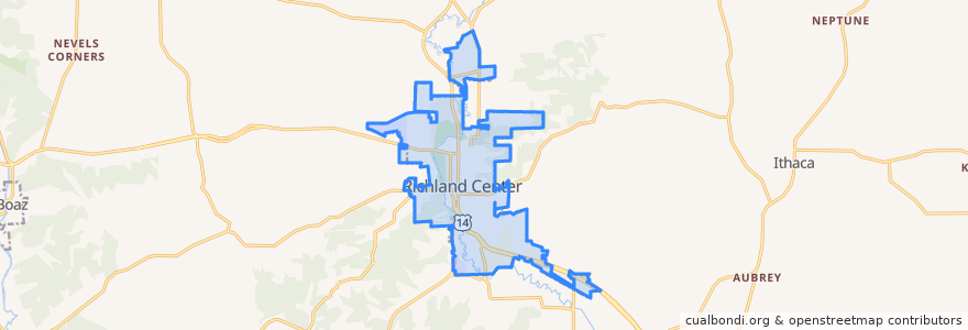 Mapa de ubicacion de City of Richland Center.