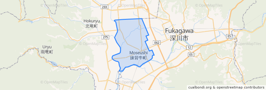 Mapa de ubicacion de 妹背牛町.