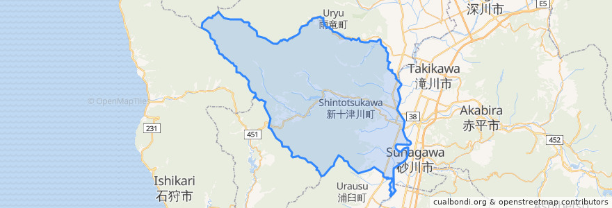 Mapa de ubicacion de 新十津川町.