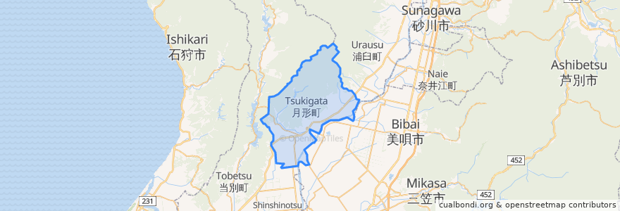 Mapa de ubicacion de 月形町.