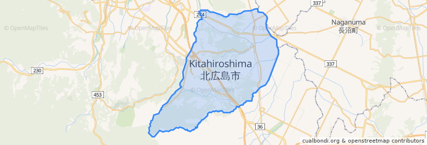 Mapa de ubicacion de 北広島市.