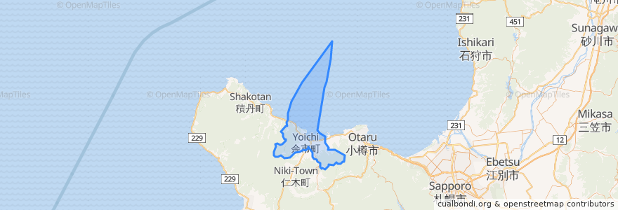 Mapa de ubicacion de Yoichi.