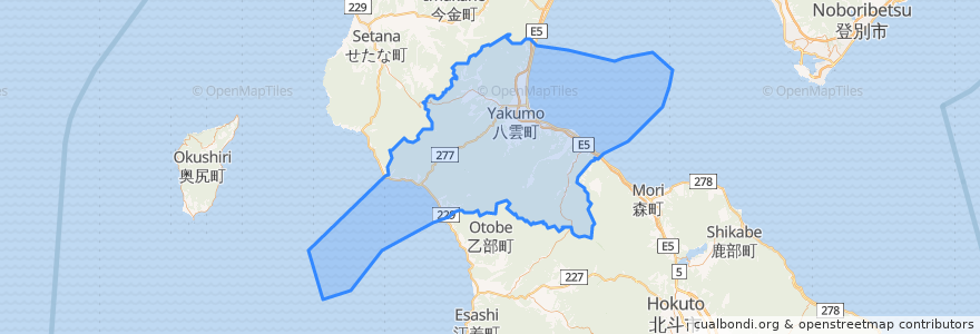 Mapa de ubicacion de Yakumo.