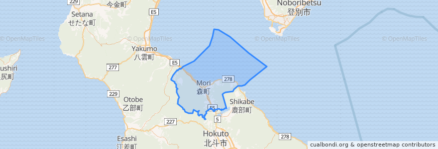 Mapa de ubicacion de 森町.