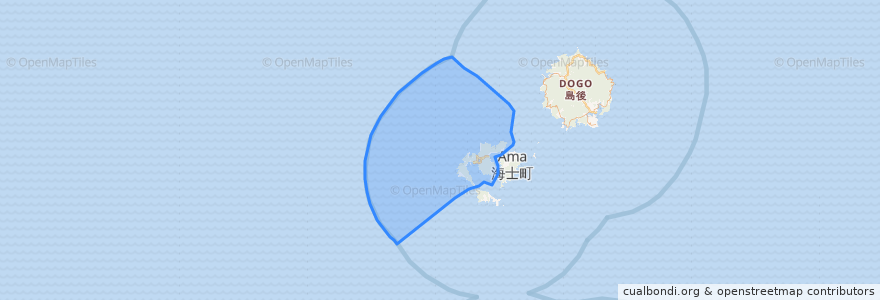 Mapa de ubicacion de 西ノ島町.