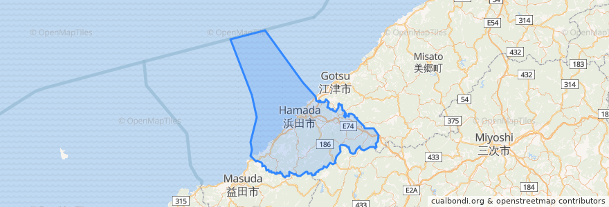 Mapa de ubicacion de Hamada.