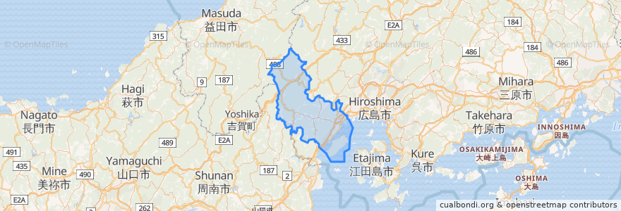 Mapa de ubicacion de Hatsukaichi.