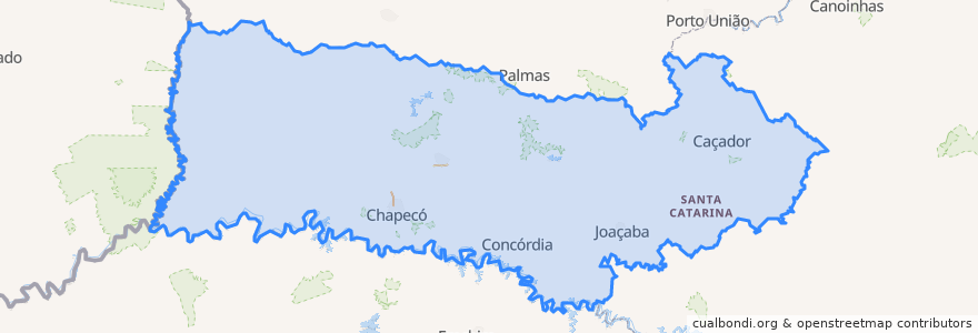 Mapa de ubicacion de Região Geográfica Intermediária de Chapecó.