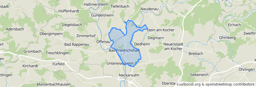 Mapa de ubicacion de Bad Friedrichshall.