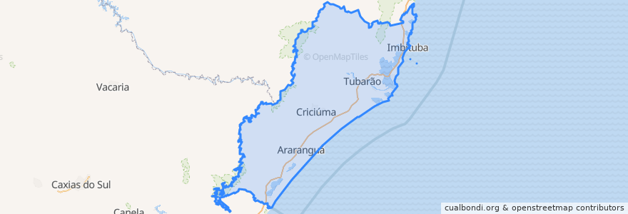 Mapa de ubicacion de Região Geográfica Intermediária de Criciúma.