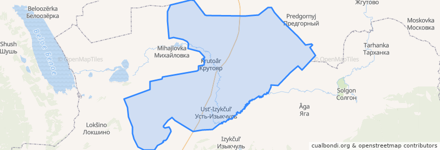 Mapa de ubicacion de Крутоярский сельсовет.