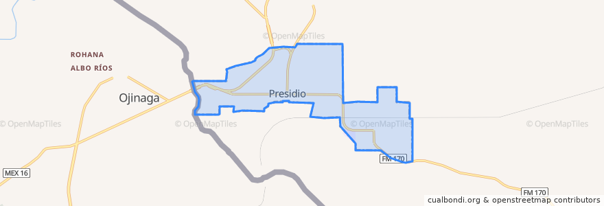 Mapa de ubicacion de Presidio.