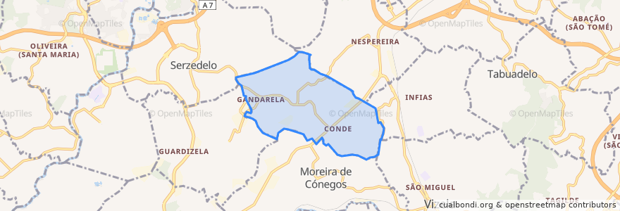 Mapa de ubicacion de Conde e Gandarela.