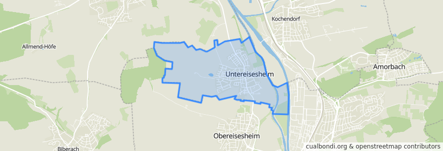 Mapa de ubicacion de Untereisesheim.