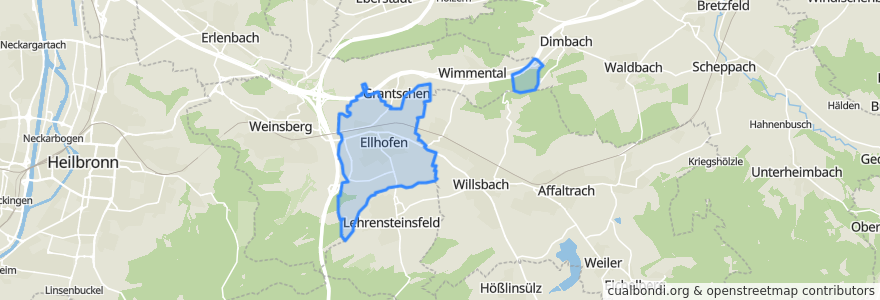 Mapa de ubicacion de Ellhofen.