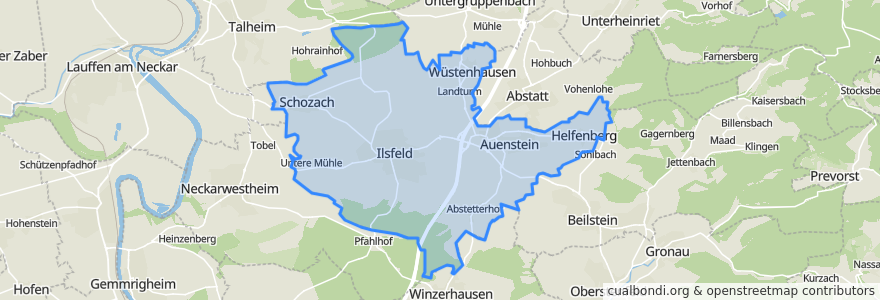 Mapa de ubicacion de Ilsfeld.