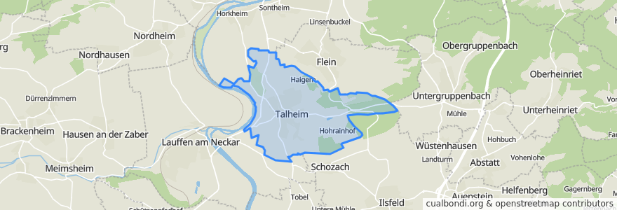 Mapa de ubicacion de Talheim.