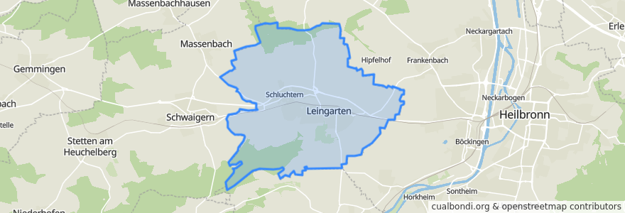 Mapa de ubicacion de Leingarten.