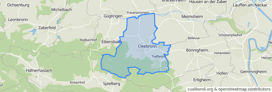 Mapa de ubicacion de Cleebronn.