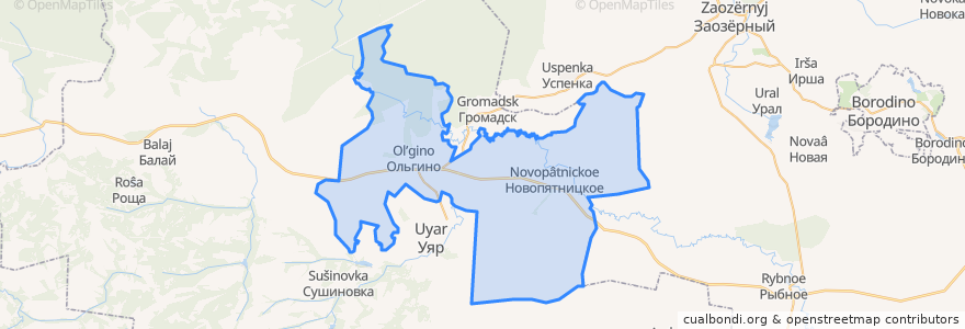 Mapa de ubicacion de Новопятницкий сельсовет.