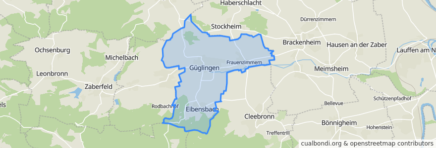 Mapa de ubicacion de Güglingen.