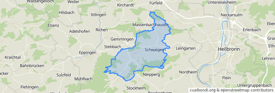 Mapa de ubicacion de Schwaigern.