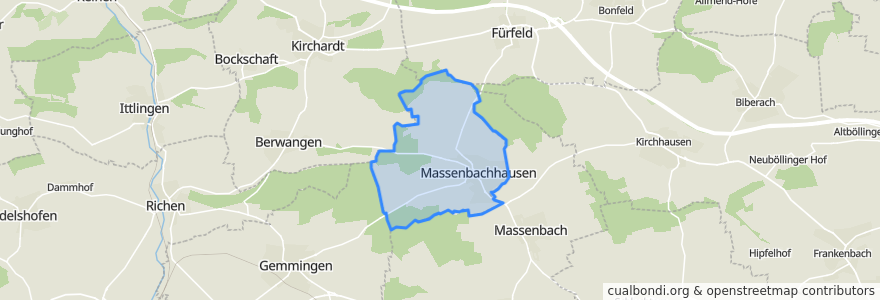 Mapa de ubicacion de Massenbachhausen.