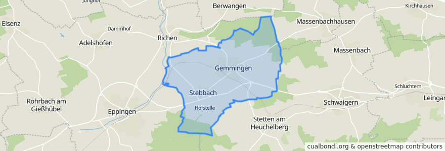 Mapa de ubicacion de Gemmingen.