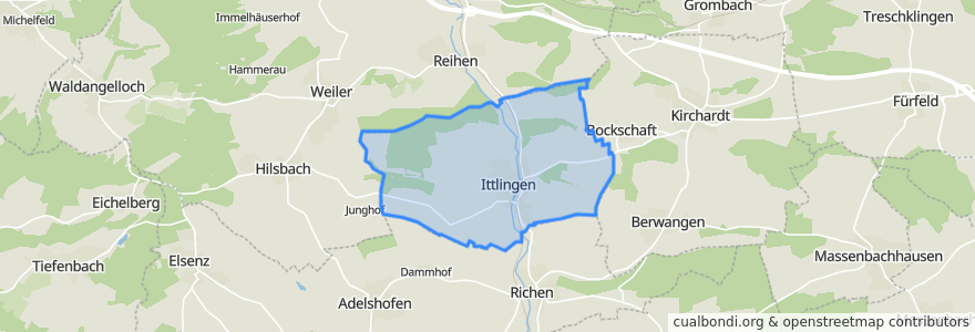 Mapa de ubicacion de Ittlingen.