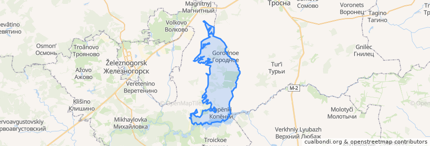 Mapa de ubicacion de Городновский сельсовет.