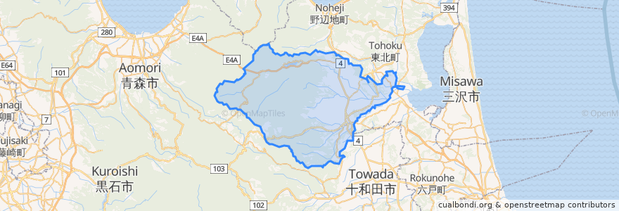 Mapa de ubicacion de 七戸町.