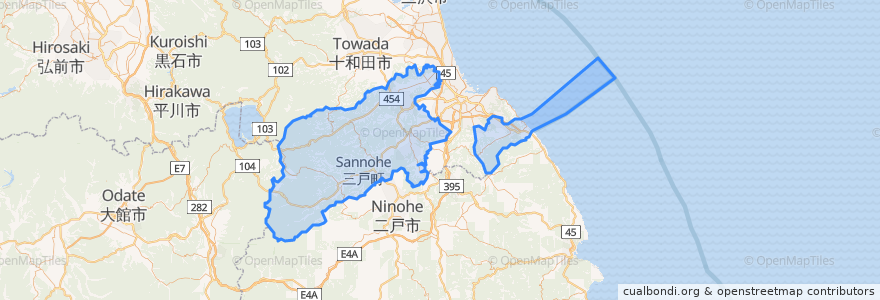 Mapa de ubicacion de 三戸郡.