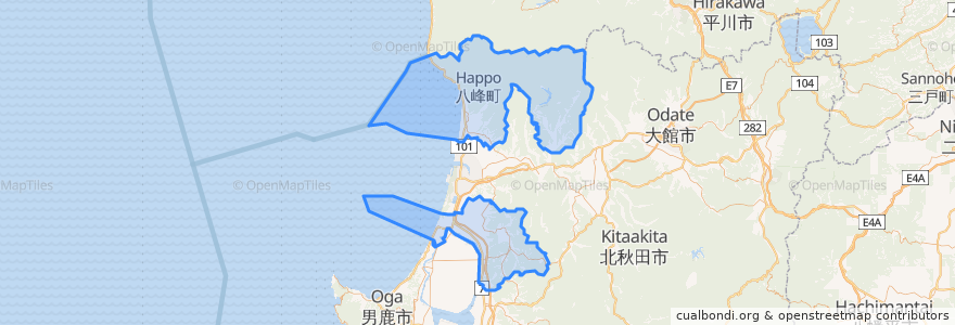 Mapa de ubicacion de 山本郡.