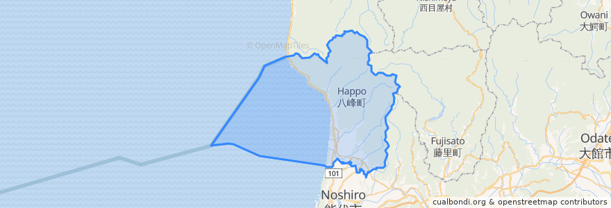 Mapa de ubicacion de 八峰町.