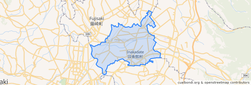 Mapa de ubicacion de 田舎館村.