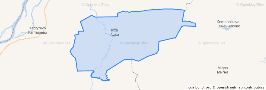 Mapa de ubicacion de Иджинский сельсовет.