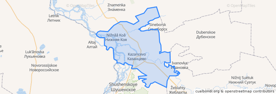 Mapa de ubicacion de Казанцевский сельсовет.