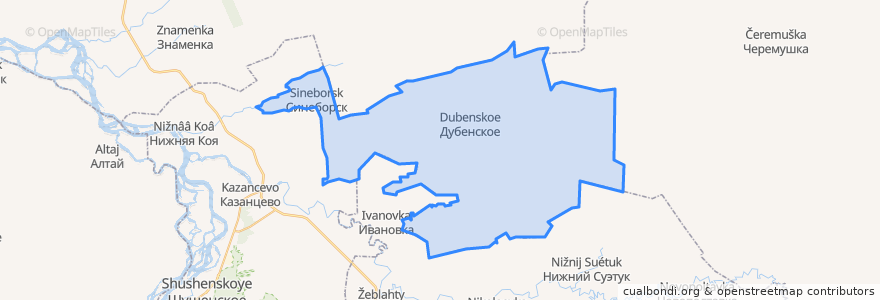 Mapa de ubicacion de Синеборский сельсовет.