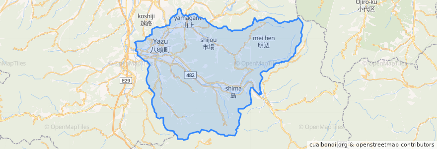 Mapa de ubicacion de 八頭町.