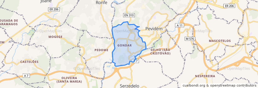 Mapa de ubicacion de Gondar.