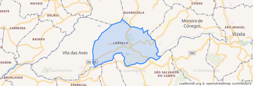 Mapa de ubicacion de Lordelo.