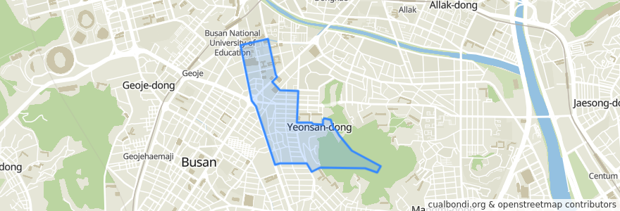 Mapa de ubicacion de 연산4동.