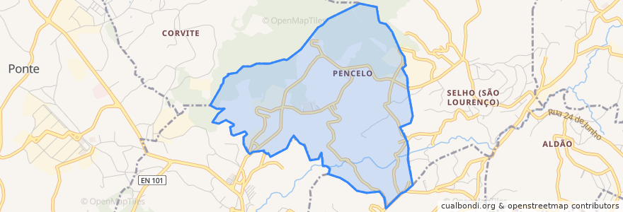 Mapa de ubicacion de Pencelo.