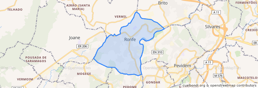 Mapa de ubicacion de Ronfe.