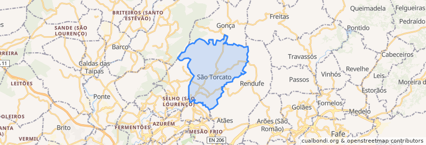 Mapa de ubicacion de São Torcato.